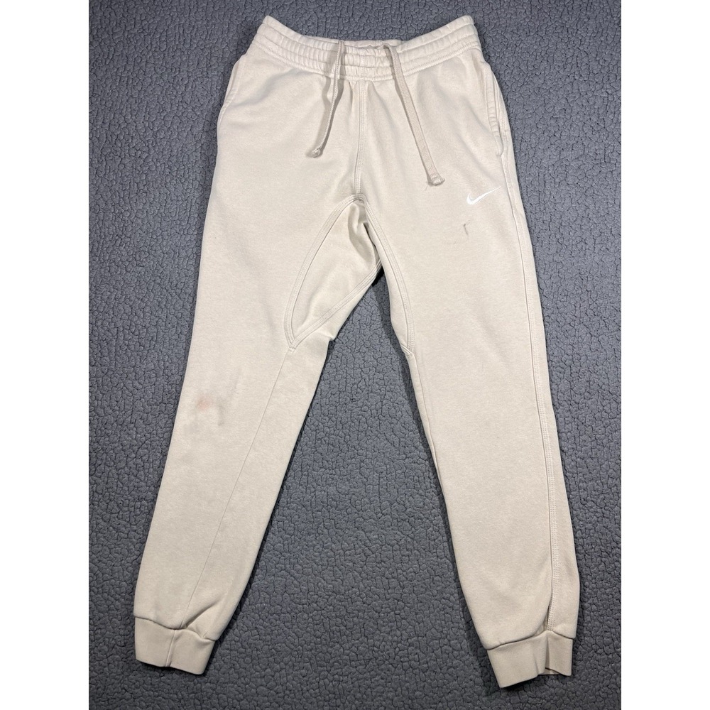 Nike Men's Small Standard Fit Taper Leg Joggers Beige Sweatpants 716830 *STAINS*
